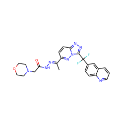 C/C(=N\NC(=O)CN1CCOCC1)c1ccc2nnc(C(F)(F)c3ccc4ncccc4c3)n2n1 ZINC000096169149