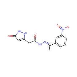 C/C(=N\NC(=O)Cc1cc(=O)[nH][nH]1)c1cccc([N+](=O)[O-])c1 ZINC000013109032