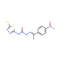 C/C(=N\NC(=O)Nc1nnc(S)s1)c1ccc([N+](=O)[O-])cc1 ZINC000028863662