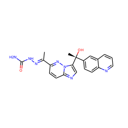 C/C(=N\NC(N)=O)c1ccc2ncc([C@](C)(O)c3ccc4ncccc4c3)n2n1 ZINC000096169139