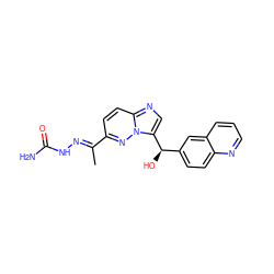 C/C(=N\NC(N)=O)c1ccc2ncc([C@H](O)c3ccc4ncccc4c3)n2n1 ZINC000096169129