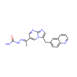 C/C(=N\NC(N)=O)c1cnc2ncc(Cc3ccc4ncccc4c3)n2c1 ZINC000096169162