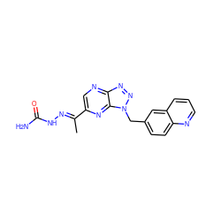 C/C(=N\NC(N)=O)c1cnc2nnn(Cc3ccc4ncccc4c3)c2n1 ZINC000096169163