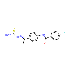 C/C(=N\NC(N)=S)c1ccc(NC(=O)c2ccc(F)cc2)cc1 ZINC000004503157