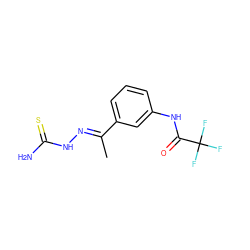 C/C(=N\NC(N)=S)c1cccc(NC(=O)C(F)(F)F)c1 ZINC000299869160