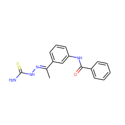 C/C(=N\NC(N)=S)c1cccc(NC(=O)c2ccccc2)c1 ZINC000299866855