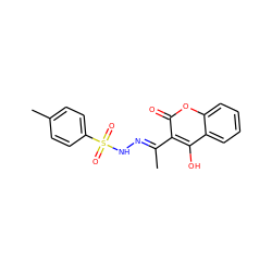 C/C(=N\NS(=O)(=O)c1ccc(C)cc1)c1c(O)c2ccccc2oc1=O ZINC000100299591