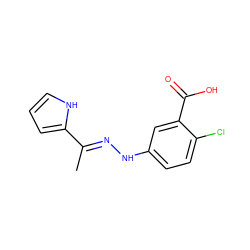 C/C(=N\Nc1ccc(Cl)c(C(=O)O)c1)c1ccc[nH]1 ZINC000005445730