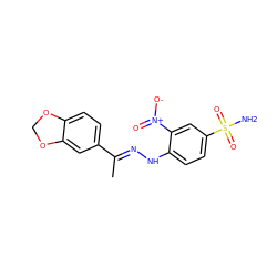 C/C(=N\Nc1ccc(S(N)(=O)=O)cc1[N+](=O)[O-])c1ccc2c(c1)OCO2 ZINC000009096712