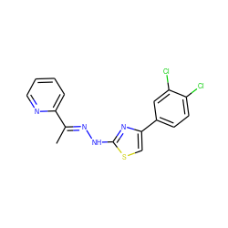 C/C(=N\Nc1nc(-c2ccc(Cl)c(Cl)c2)cs1)c1ccccn1 ZINC000043761262