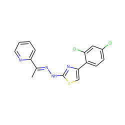 C/C(=N\Nc1nc(-c2ccc(Cl)cc2Cl)cs1)c1ccccn1 ZINC000299823053