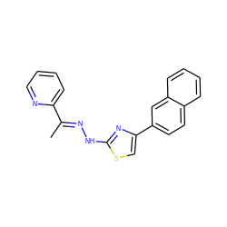 C/C(=N\Nc1nc(-c2ccc3ccccc3c2)cs1)c1ccccn1 ZINC000299823202