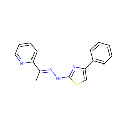 C/C(=N\Nc1nc(-c2ccccc2)cs1)c1ccccn1 ZINC000007350072