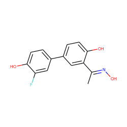 C/C(=N\O)c1cc(-c2ccc(O)c(F)c2)ccc1O ZINC000299870164