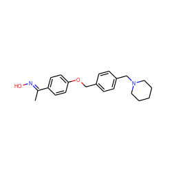 C/C(=N\O)c1ccc(OCc2ccc(CN3CCCCC3)cc2)cc1 ZINC000013517733