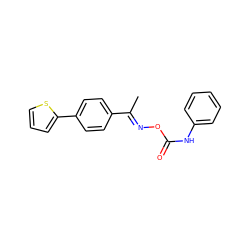 C/C(=N\OC(=O)Nc1ccccc1)c1ccc(-c2cccs2)cc1 ZINC000058511337