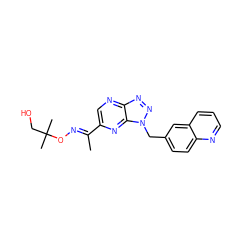 C/C(=N\OC(C)(C)CO)c1cnc2nnn(Cc3ccc4ncccc4c3)c2n1 ZINC000096170377