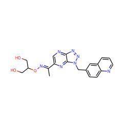 C/C(=N\OC(CO)CO)c1cnc2nnn(Cc3ccc4ncccc4c3)c2n1 ZINC000096170326