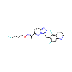 C/C(=N\OCCCCF)c1ccc2nnc(Cc3c(F)cc4ncccc4c3F)n2n1 ZINC000096170373