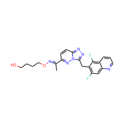 C/C(=N\OCCCCO)c1ccc2nnc(Cc3c(F)cc4ncccc4c3F)n2n1 ZINC000096170372