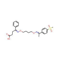 C/C(=N\OCCCCO/N=C(/CCC(=O)O)c1ccccc1)c1ccc(S(C)(=O)=O)cc1 ZINC000045335818