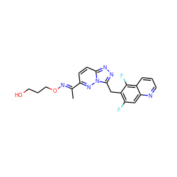 C/C(=N\OCCCO)c1ccc2nnc(Cc3c(F)cc4ncccc4c3F)n2n1 ZINC000096170362