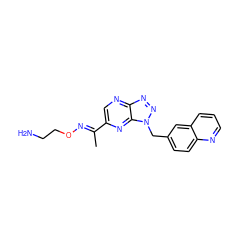 C/C(=N\OCCN)c1cnc2nnn(Cc3ccc4ncccc4c3)c2n1 ZINC000096170336