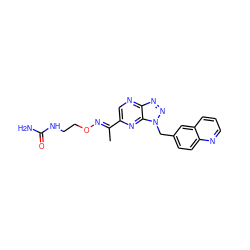 C/C(=N\OCCNC(N)=O)c1cnc2nnn(Cc3ccc4ncccc4c3)c2n1 ZINC000096170342