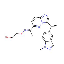 C/C(=N\OCCO)c1ccc2ncc([C@@H](C)c3ccc4c(cnn4C)c3)n2n1 ZINC000096170315