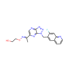 C/C(=N\OCCO)c1cnc2nnn(Cc3cc4cccnc4cc3F)c2n1 ZINC000096170317