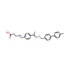 C/C(=N\OCc1ccc(-c2ccc(C)cc2)cc1)c1ccc(CNCCC(=O)O)cc1 ZINC000095586293