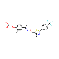 C/C(=N\OCc1sc(-c2ccc(C(F)(F)F)cc2)nc1C)c1ccc(OCC(=O)O)c(C)c1 ZINC000066101611