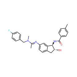 C/C(=N\c1ccc2c(c1)[C@@H](NC(=O)c1ccc(C)cc1)[C@H](O)C2)N(C)Cc1ccc(F)cc1 ZINC000473091471