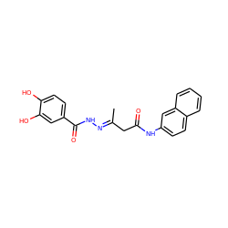 C/C(CC(=O)Nc1ccc2ccccc2c1)=N\NC(=O)c1ccc(O)c(O)c1 ZINC000100510186