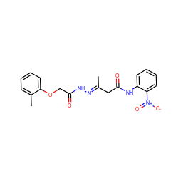 C/C(CC(=O)Nc1ccccc1[N+](=O)[O-])=N\NC(=O)COc1ccccc1C ZINC000004405414