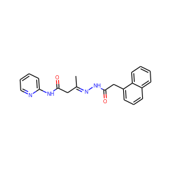 C/C(CC(=O)Nc1ccccn1)=N\NC(=O)Cc1cccc2ccccc12 ZINC000100547125