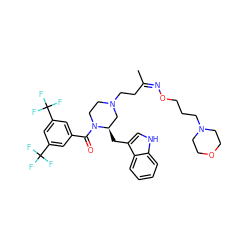 C/C(CCN1CCN(C(=O)c2cc(C(F)(F)F)cc(C(F)(F)F)c2)[C@H](Cc2c[nH]c3ccccc23)C1)=N/OCCCN1CCOCC1 ZINC000028570797