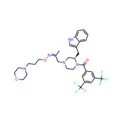 C/C(CN1CCN(C(=O)c2cc(C(F)(F)F)cc(C(F)(F)F)c2)[C@H](Cc2c[nH]c3ccccc23)C1)=N/OCCCN1CCOCC1 ZINC000028569540