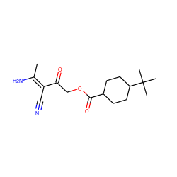 C/C(N)=C(/C#N)C(=O)COC(=O)C1CCC(C(C)(C)C)CC1 ZINC000004828882