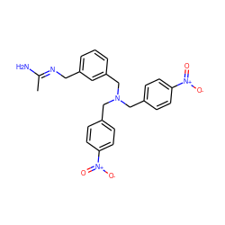 C/C(N)=N\Cc1cccc(CN(Cc2ccc([N+](=O)[O-])cc2)Cc2ccc([N+](=O)[O-])cc2)c1 ZINC000198908614