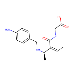 C/C=C(\C(=O)NCC(=O)O)[C@@H](C)NCc1ccc(N)cc1 ZINC000096283441