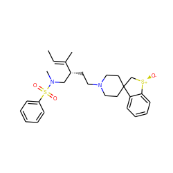 C/C=C(\C)[C@H](CCN1CCC2(CC1)C[S@@+]([O-])c1ccccc12)CN(C)S(=O)(=O)c1ccccc1 ZINC000103276286