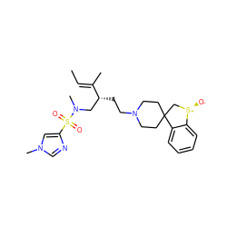 C/C=C(\C)[C@H](CCN1CCC2(CC1)C[S@@+]([O-])c1ccccc12)CN(C)S(=O)(=O)c1cn(C)cn1 ZINC000103274849