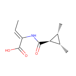 C/C=C(\NC(=O)[C@@H]1[C@@H](C)[C@H]1C)C(=O)O ZINC000100695212