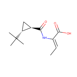 C/C=C(\NC(=O)[C@@H]1C[C@H]1C(C)(C)C)C(=O)O ZINC000026026763