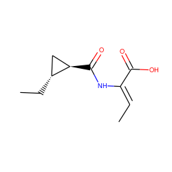 C/C=C(\NC(=O)[C@@H]1C[C@H]1CC)C(=O)O ZINC000026022087