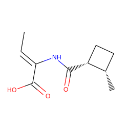 C/C=C(\NC(=O)[C@@H]1CC[C@@H]1C)C(=O)O ZINC000026025210