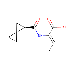 C/C=C(\NC(=O)[C@@H]1CC12CC2)C(=O)O ZINC000026026736