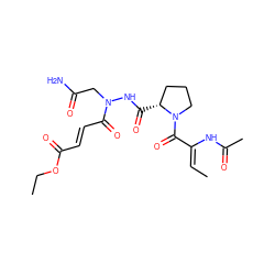 C/C=C(\NC(C)=O)C(=O)N1CCC[C@H]1C(=O)NN(CC(N)=O)C(=O)/C=C/C(=O)OCC ZINC000073199730