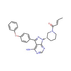 C/C=C/C(=O)N1CCC[C@H](n2nc(-c3ccc(Oc4ccccc4)cc3)c3c(N)ncnc32)C1 ZINC000096167585